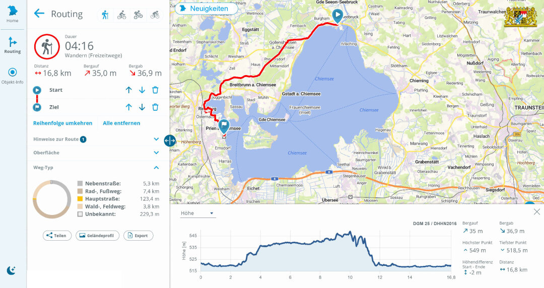 BayernAtlas Routing Schritt 1